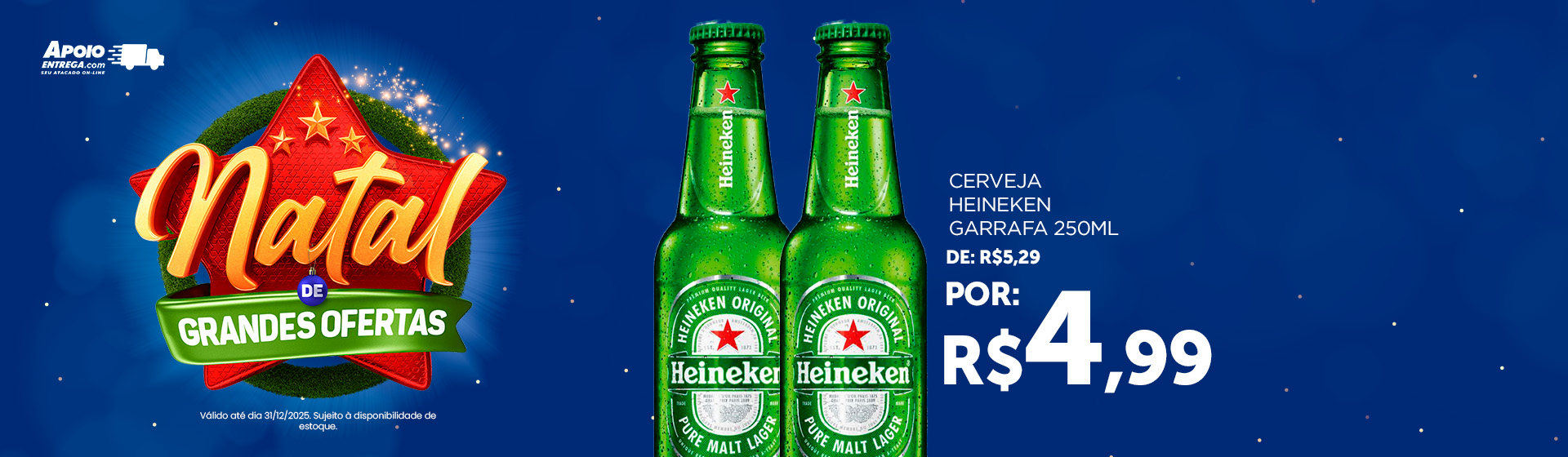 Cerveja Heineken Garrafa 250ml 31/12